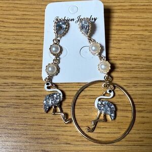 New Asymmetrical Dangle Flamingo Earrings – Fun Fashion Jewelry